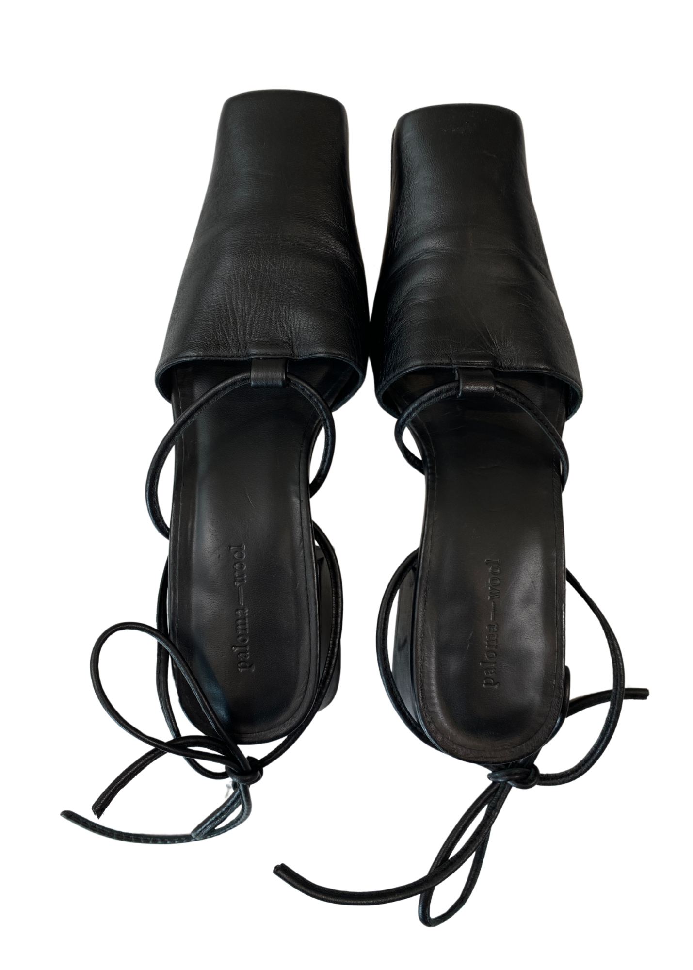 PALOMA WOOL (AS IS) Leather Block Heel Tie Up