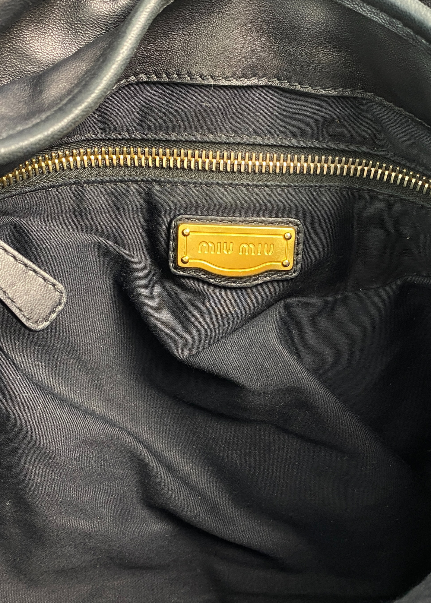 MIU MIU Leather 'Coffer' Gold Hardware