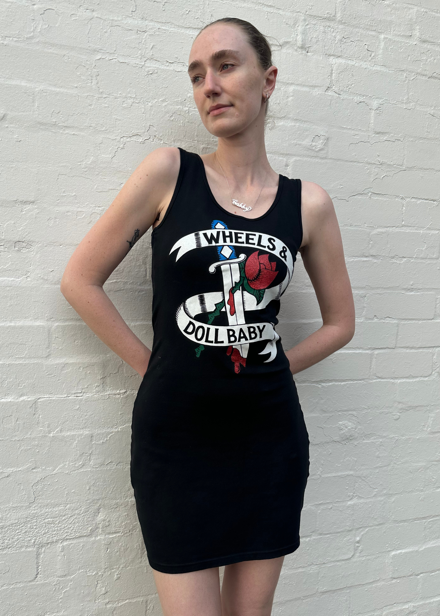 VINTAGE WHEELS & DOLLBABY Sparkly Rose Mini Dress