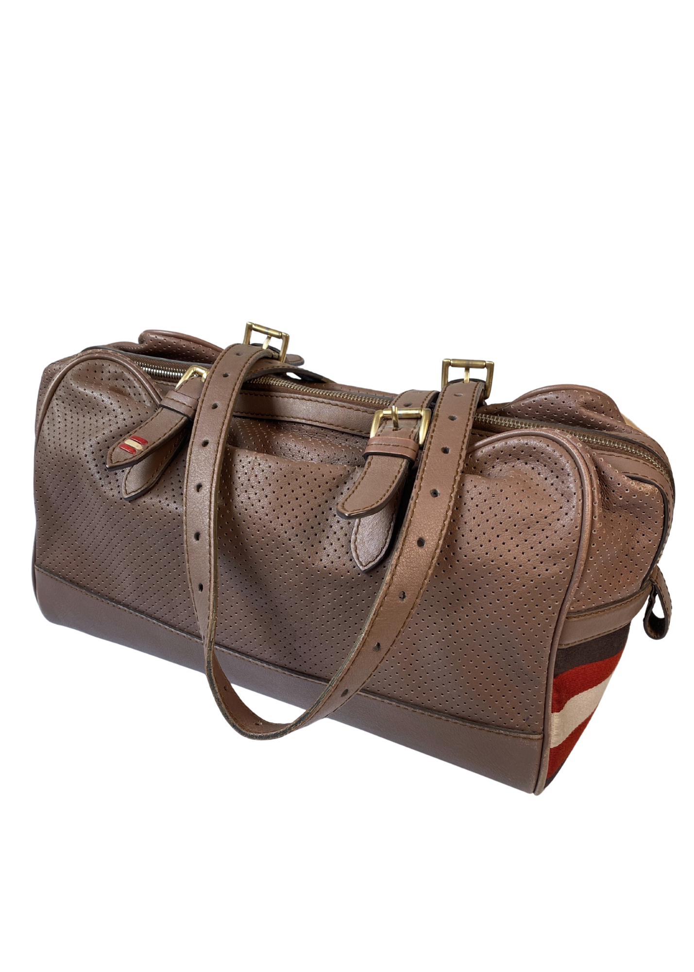 BALLY (AS IS) Perforated Leather Bowling Bag
