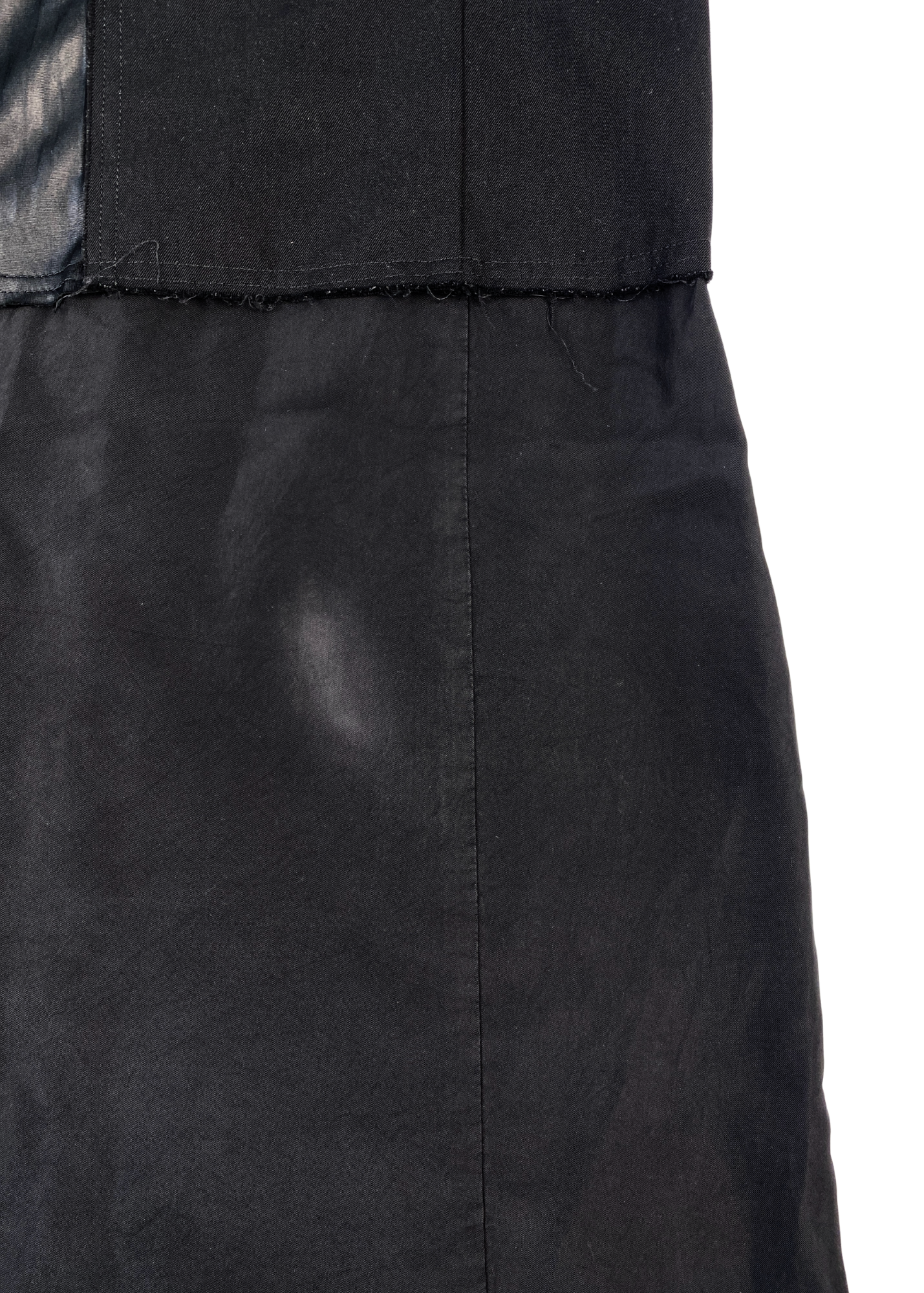 COMME DES GARCONS TRICOT (AS IS) 2003 Spliced Lace Slip + Wool Shift Midi Dress