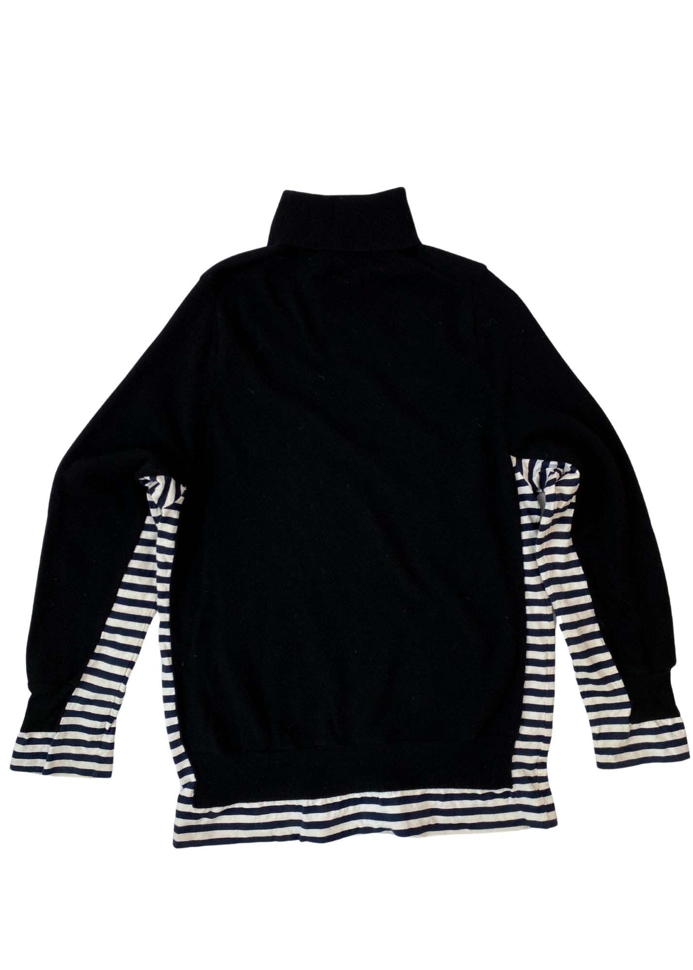 COMME DES GARCONS PLAY (AS IS) Wool Turtleneck Stripe Panel Knit