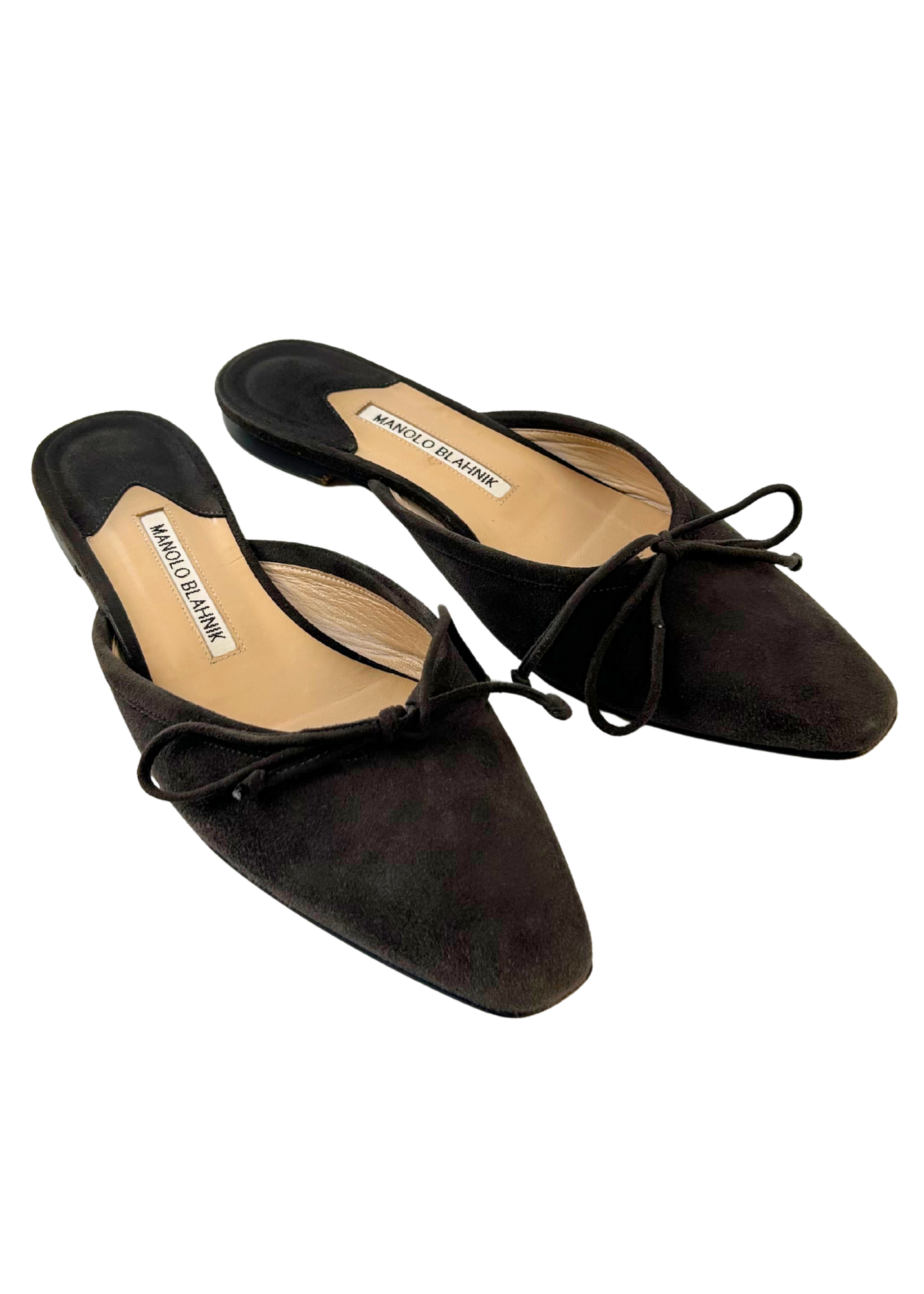 MANOLO BLAHNIK (AS IS) Suede 'Ballerimu' Mules