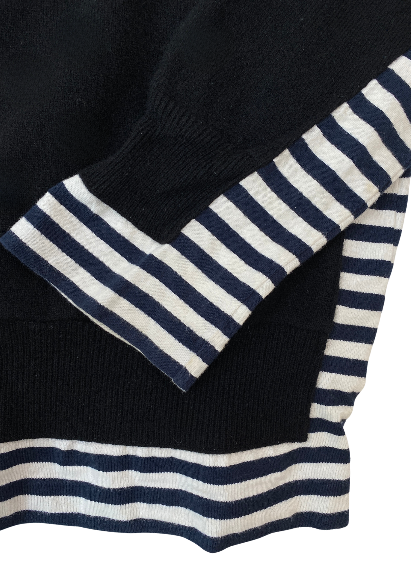 COMME DES GARCONS PLAY (AS IS) Wool Turtleneck Stripe Panel Knit