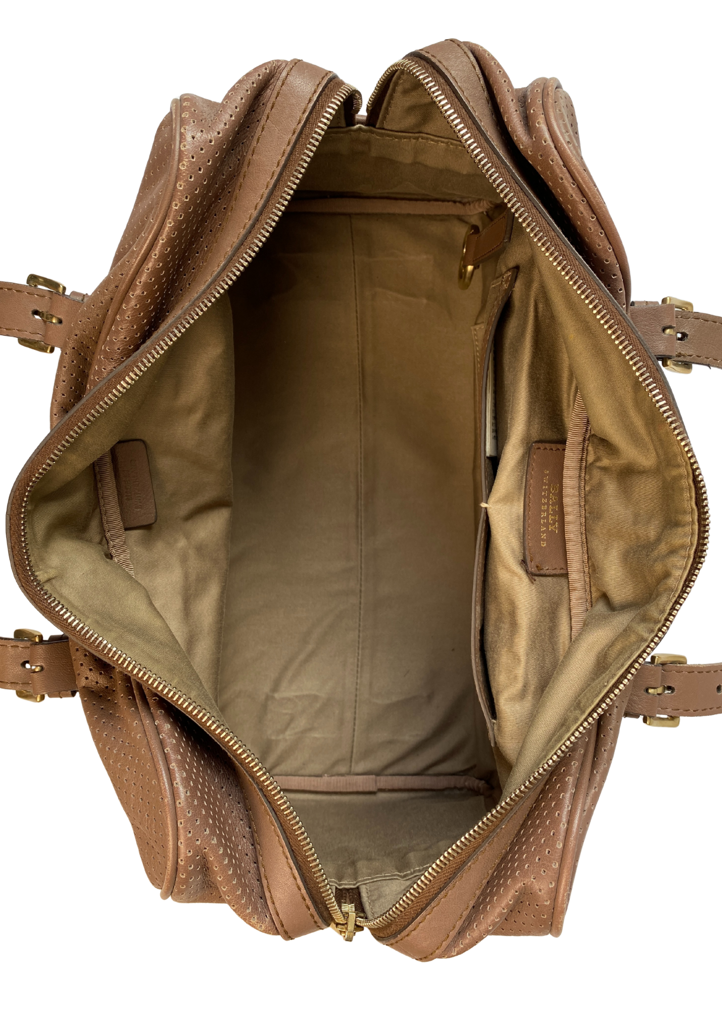 BALLY (AS IS) Perforated Leather Bowling Bag