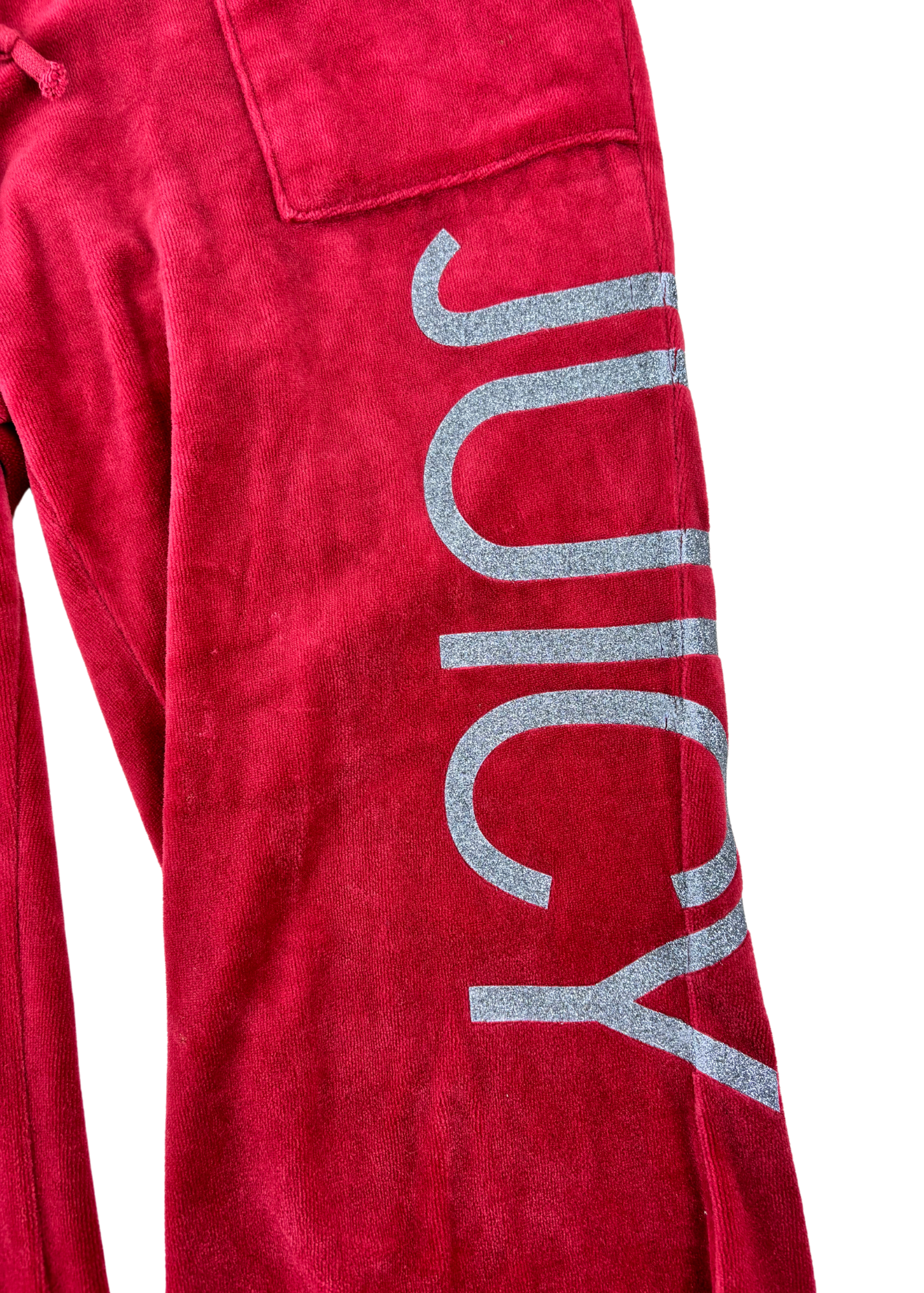JUICY COUTURE Red Velour Tracksuit Pants
