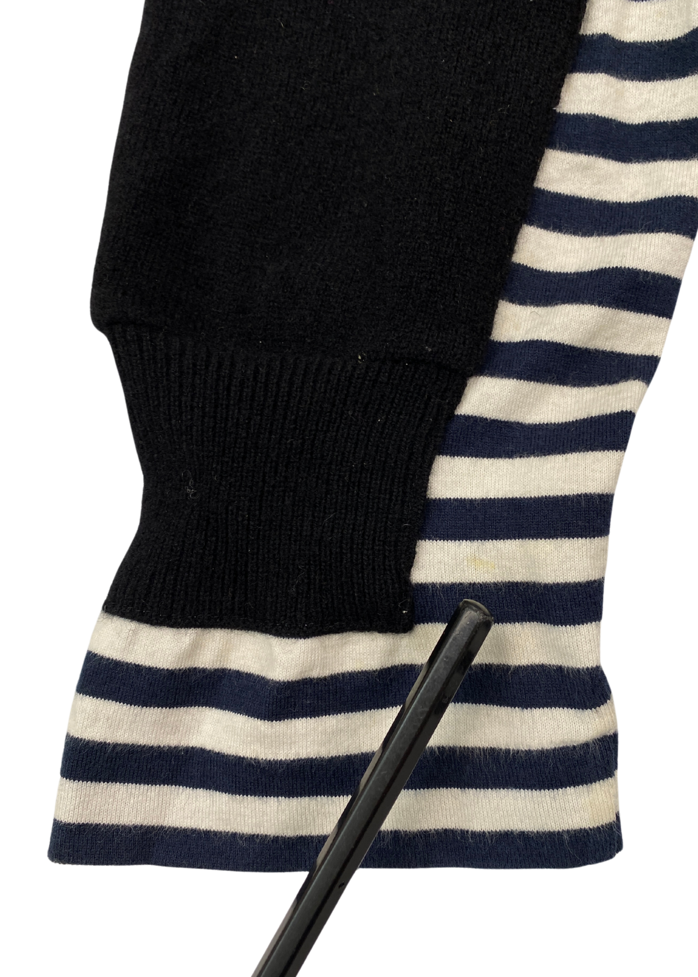 COMME DES GARCONS PLAY (AS IS) Wool Turtleneck Stripe Panel Knit