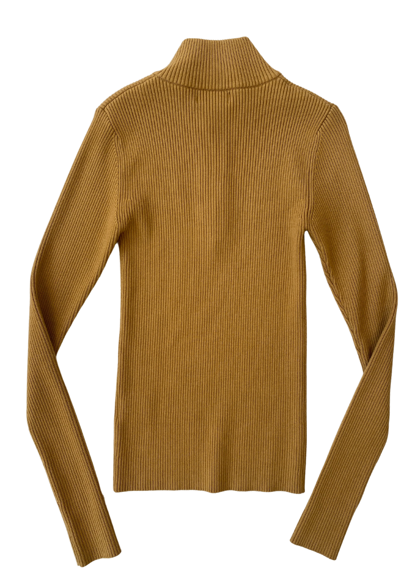 HENNE Ribbed Quarter Zip Mock Neck Knit
