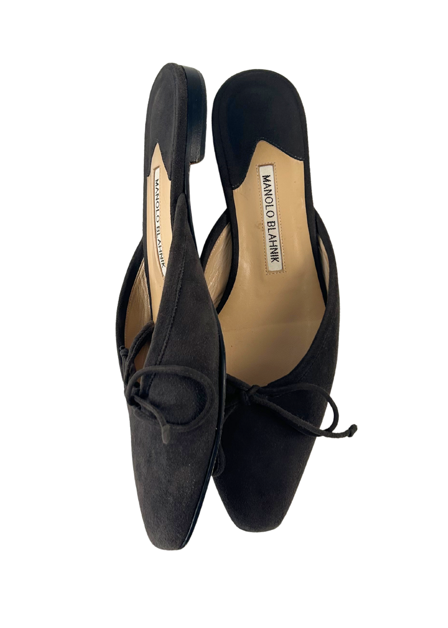 MANOLO BLAHNIK (AS IS) Suede 'Ballerimu' Mules