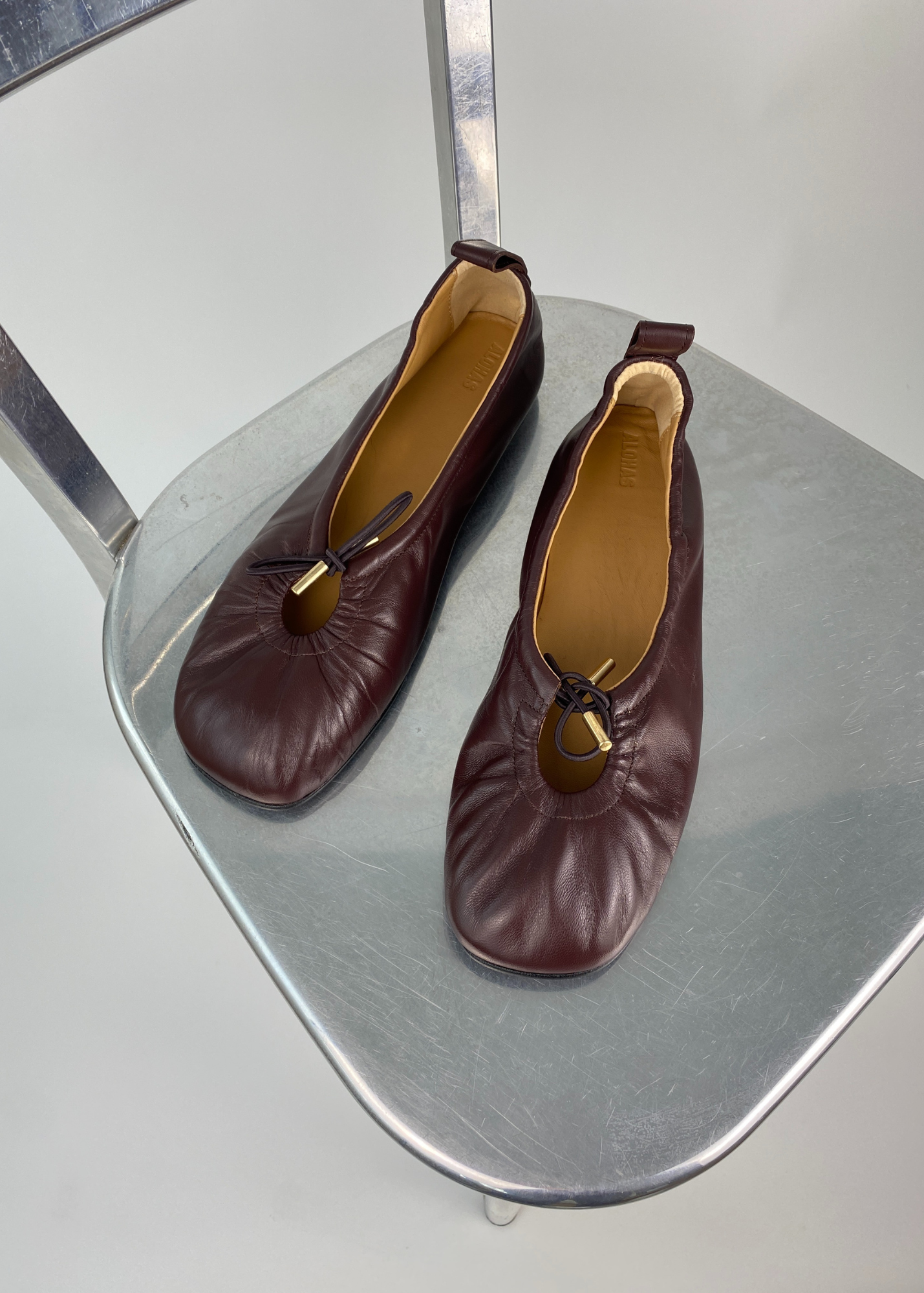 ALOHAS (BNWT) 'Rosalind Brown' Leather Ballet Flat