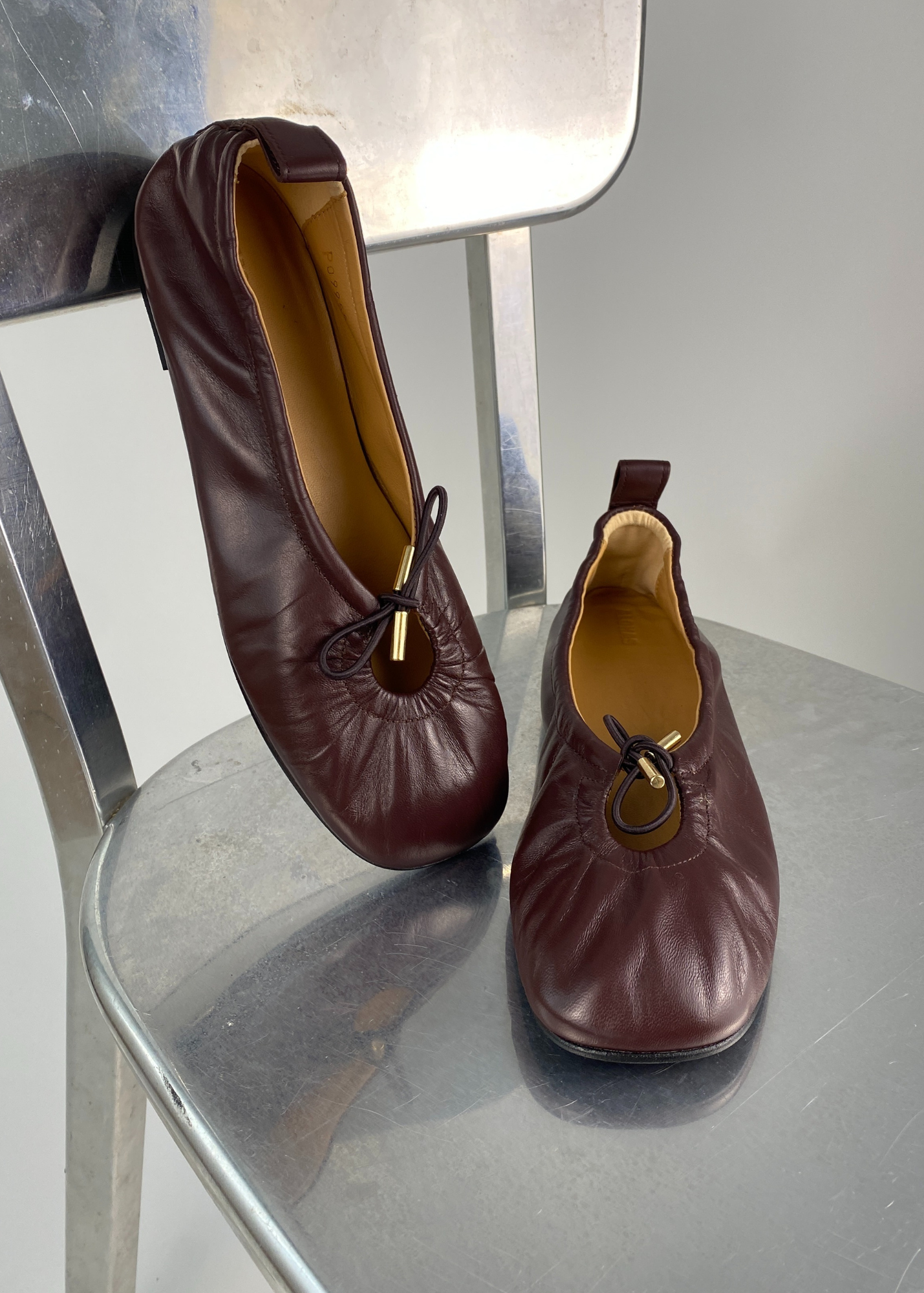 ALOHAS (BNWT) 'Rosalind Brown' Leather Ballet Flat
