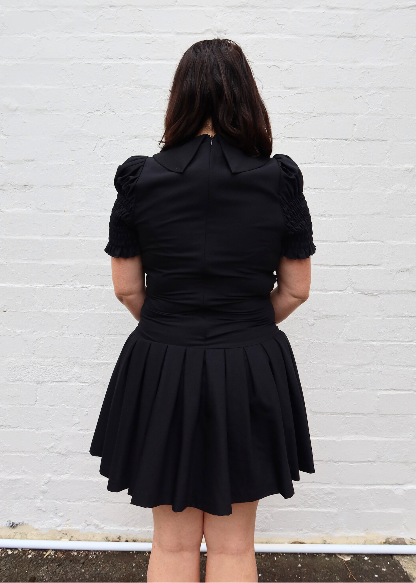 APRES STUDIO (AS IS) 'Emily' Shirred Pleated Mini Dress