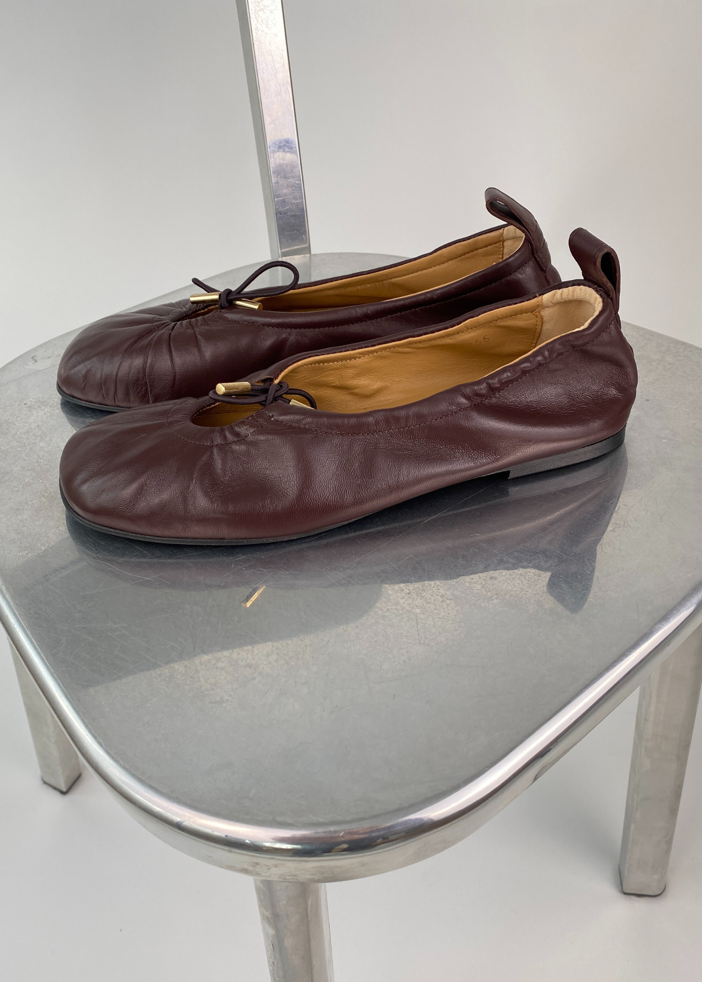 ALOHAS (BNWT) 'Rosalind Brown' Leather Ballet Flat