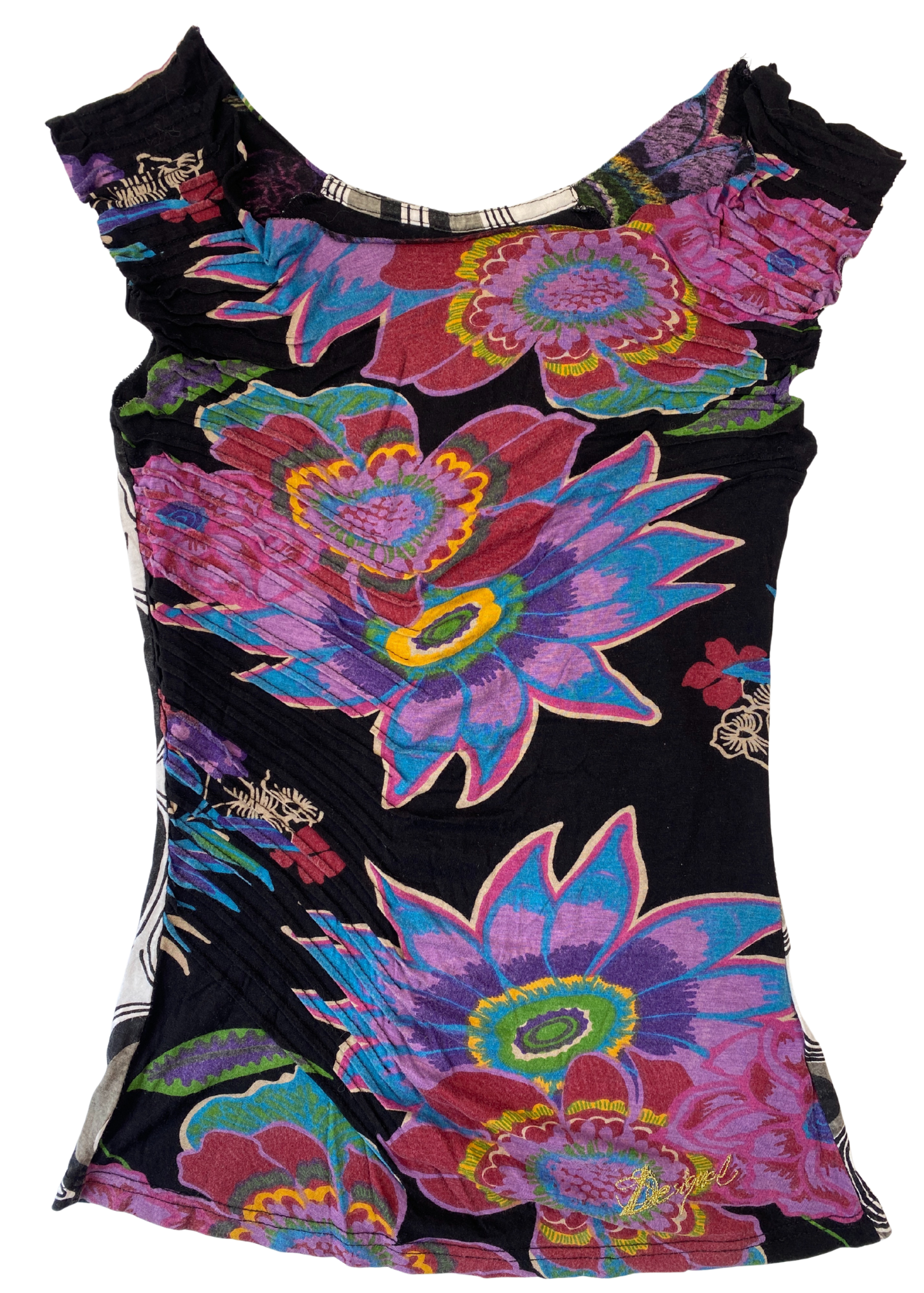 DESIGUAL Floral Patchwork Top