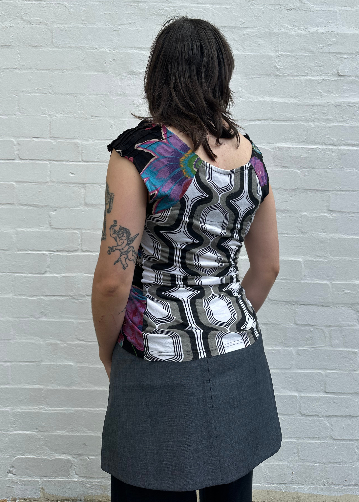 DESIGUAL Floral Patchwork Top