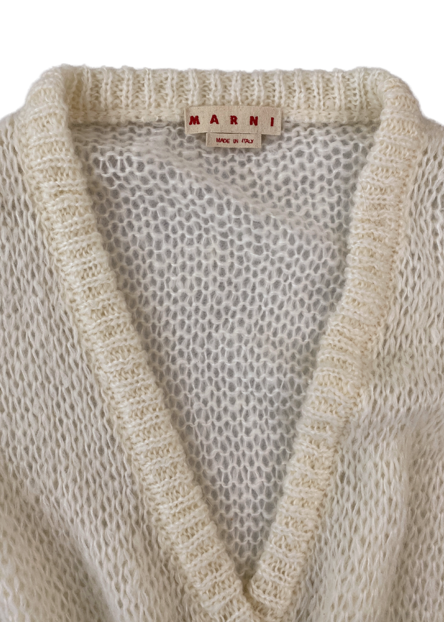 MARNI Cream Mohair Oversize Cardigan