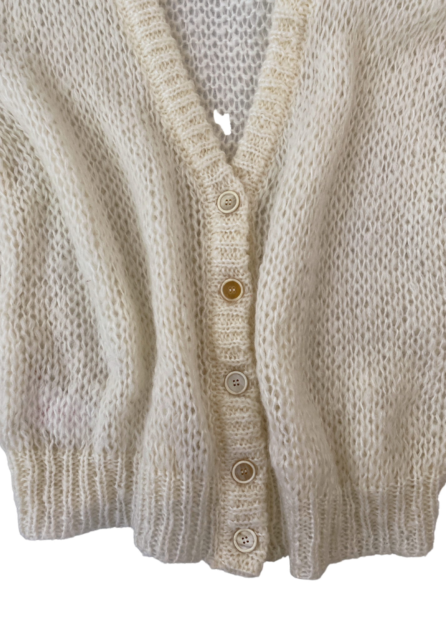 MARNI Cream Mohair Oversize Cardigan