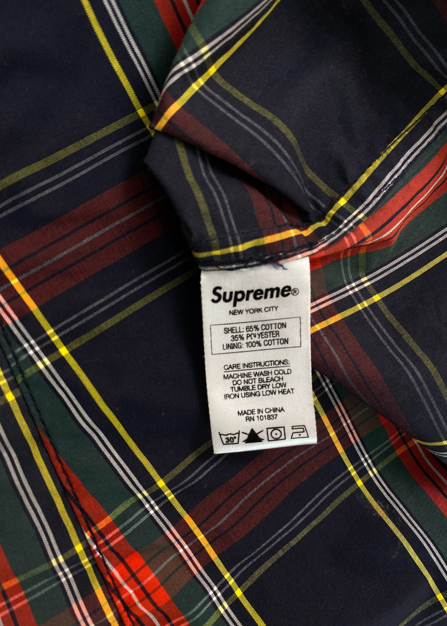 SUPREME Tartan Long Line Jacket