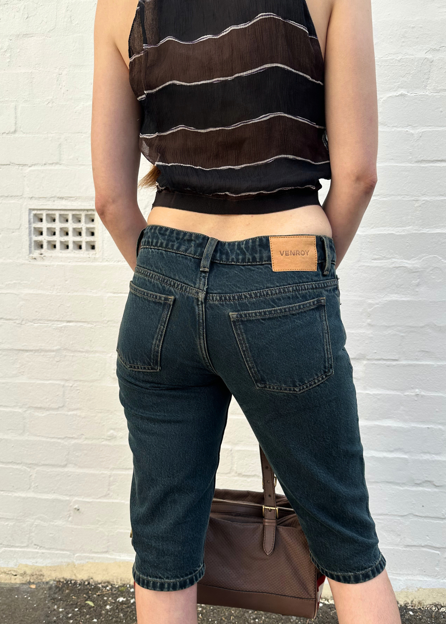 VENROY Denim Knee Length Capri