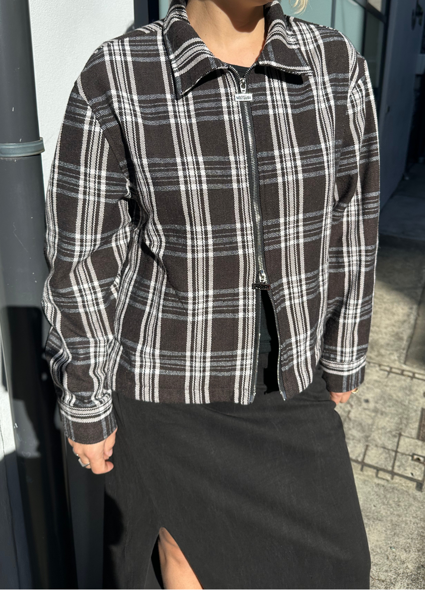 108 WAREHOUSE Check Two Way Zip Jacket