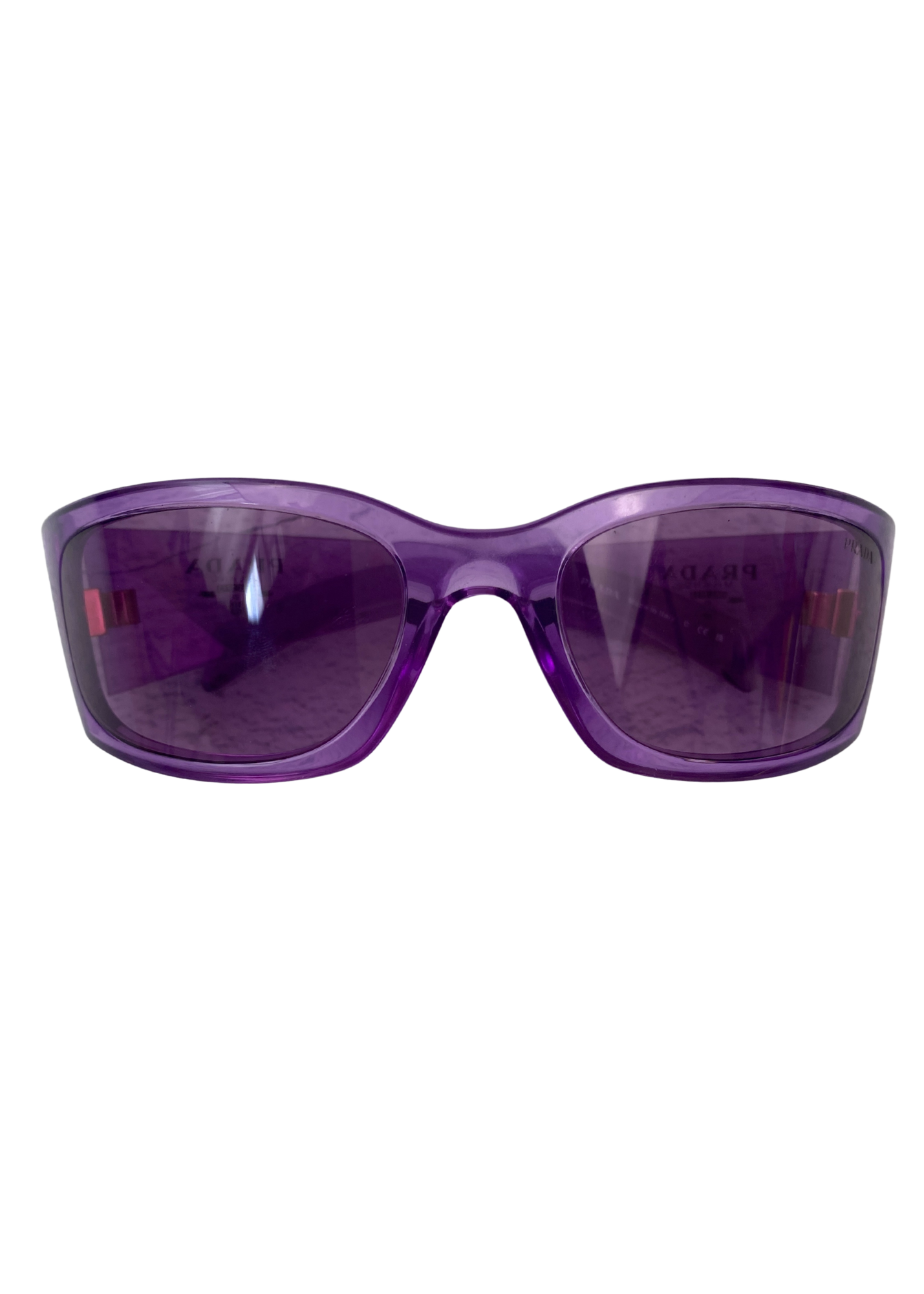 PRADA Transparent Violet Wrap Sunglasses