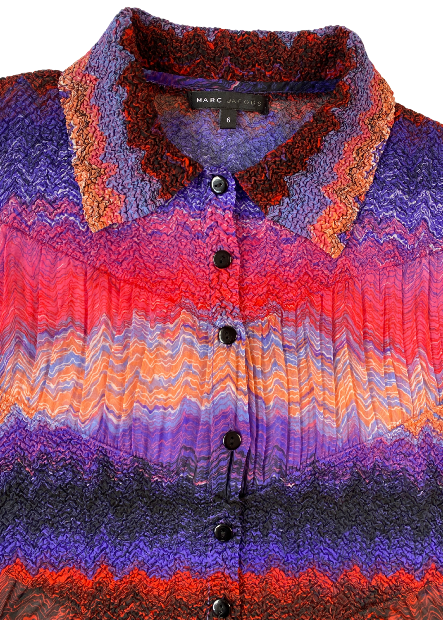 MARC JACOBS Abstract Perma Pleat Button Up Shirt