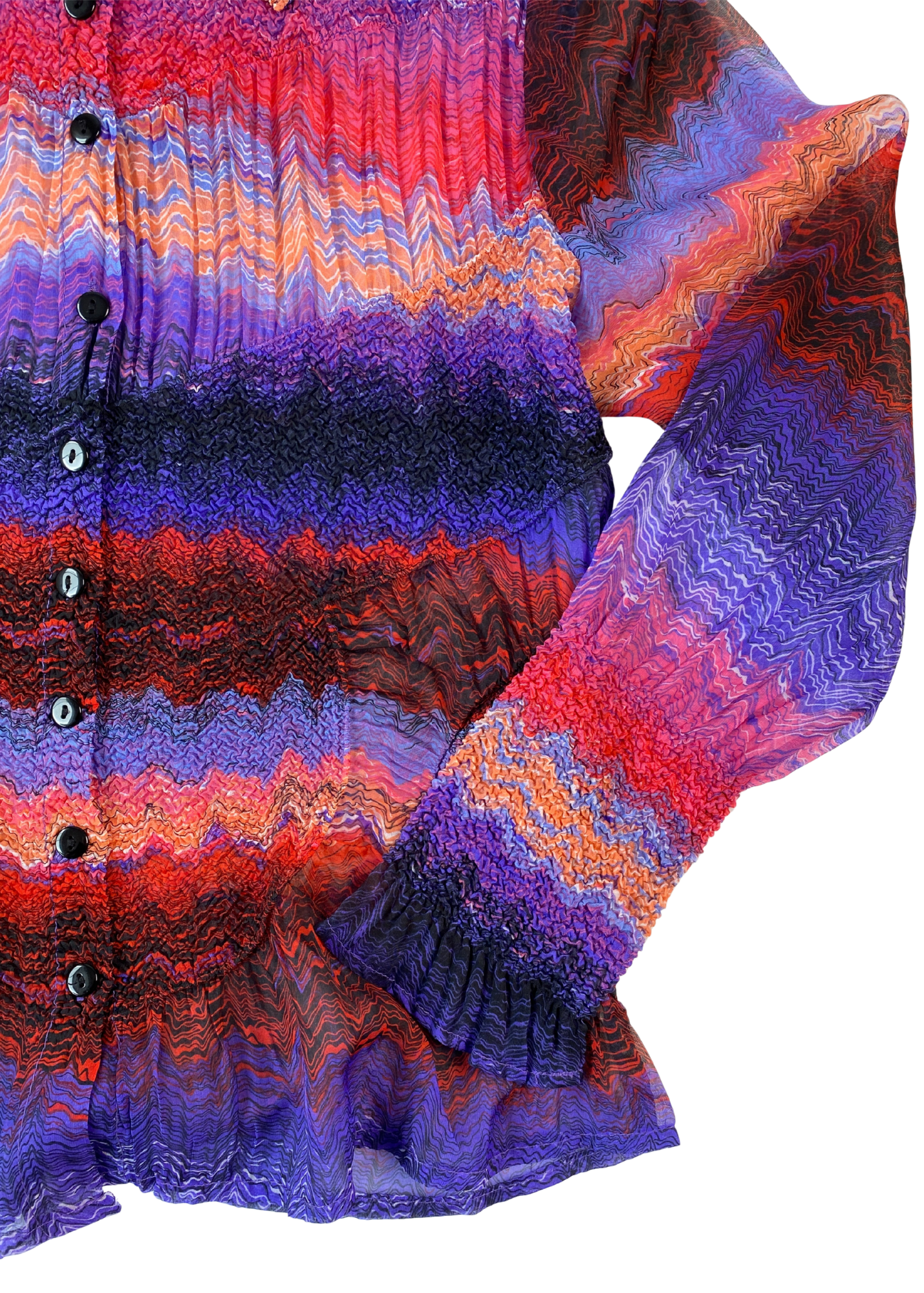 MARC JACOBS Abstract Perma Pleat Button Up Shirt