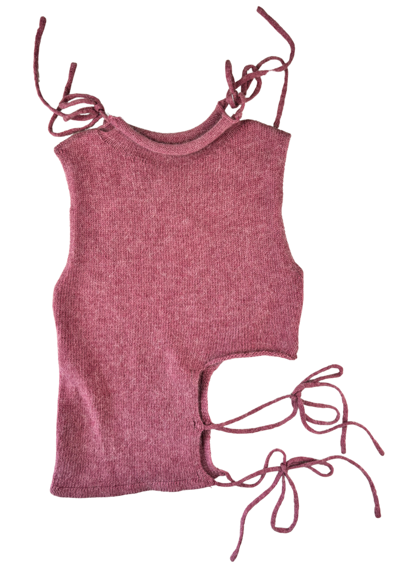 UNIF Pink Angora Blend Cutout Tank