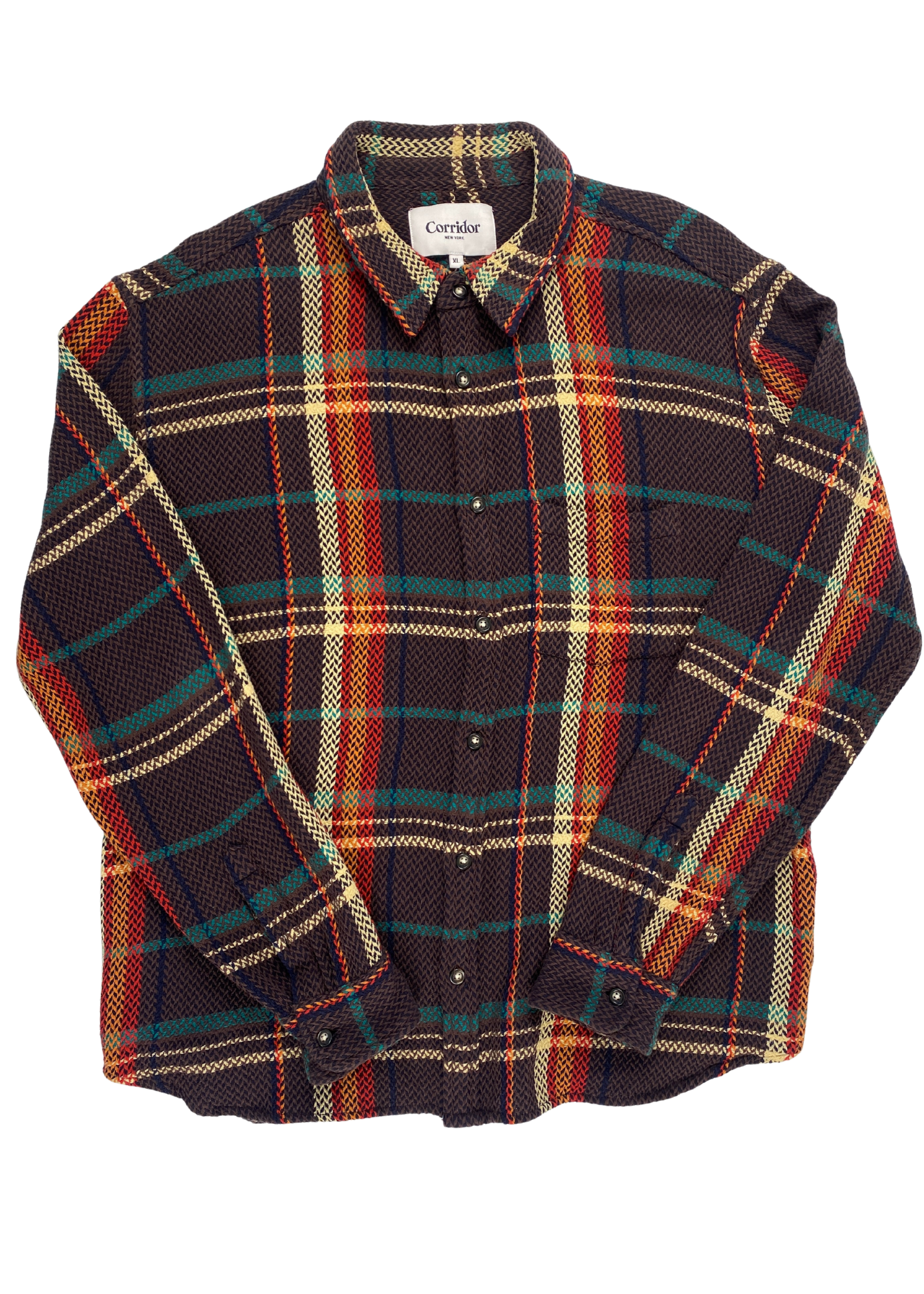 CORRIDOR NEW YORK Herringbone Plaid Button Up