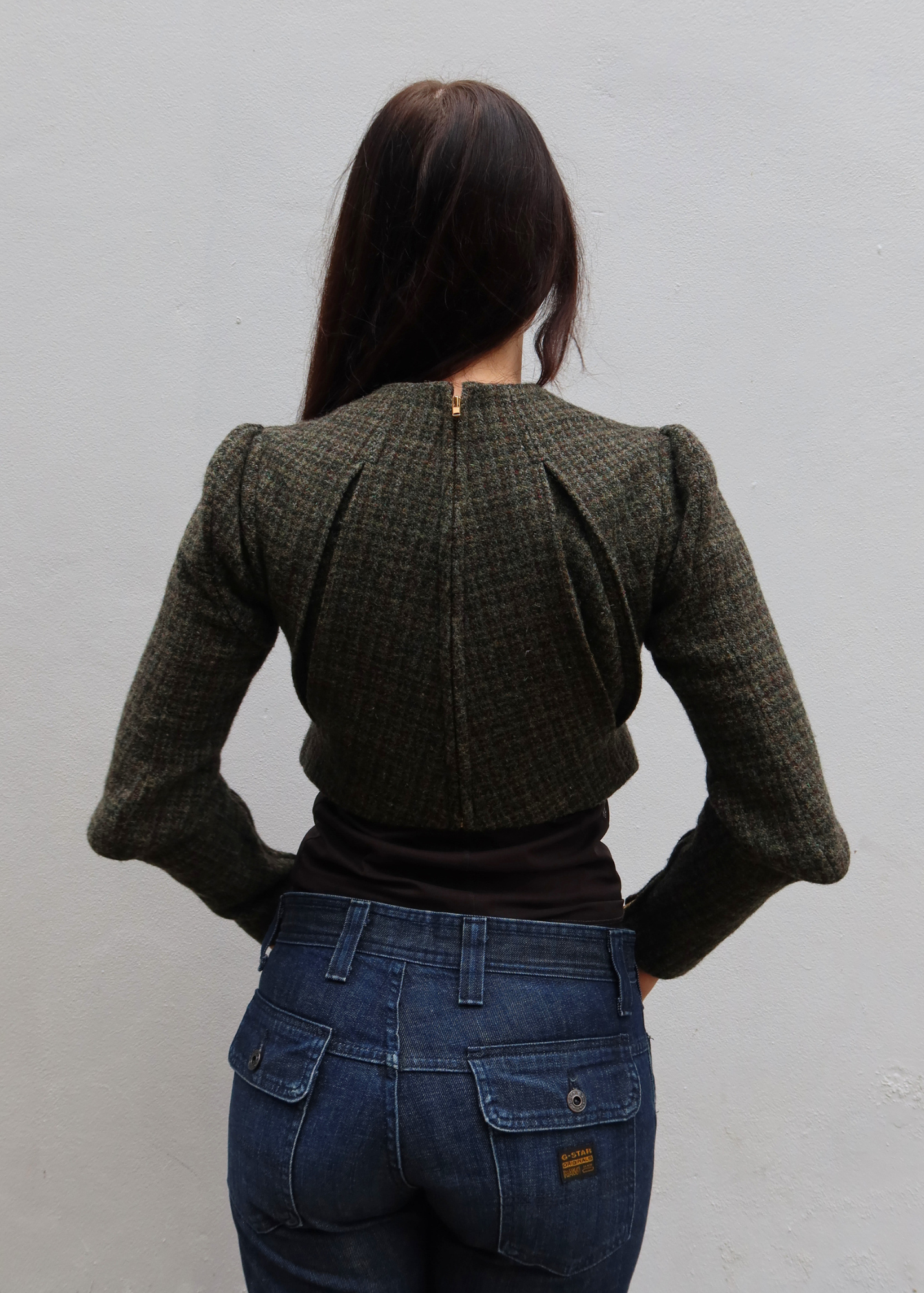 JUNYA WATANABE COMME DES GARCONS FW1995 Green Boiled Wool Tweed Top