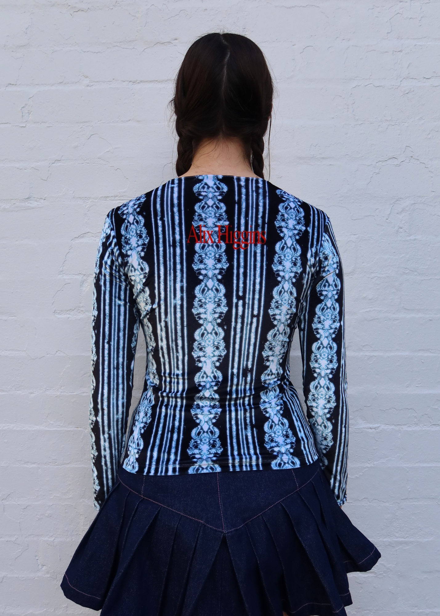 ALIX HIGGINS Velour 'Lore' Wallpaper Print Top