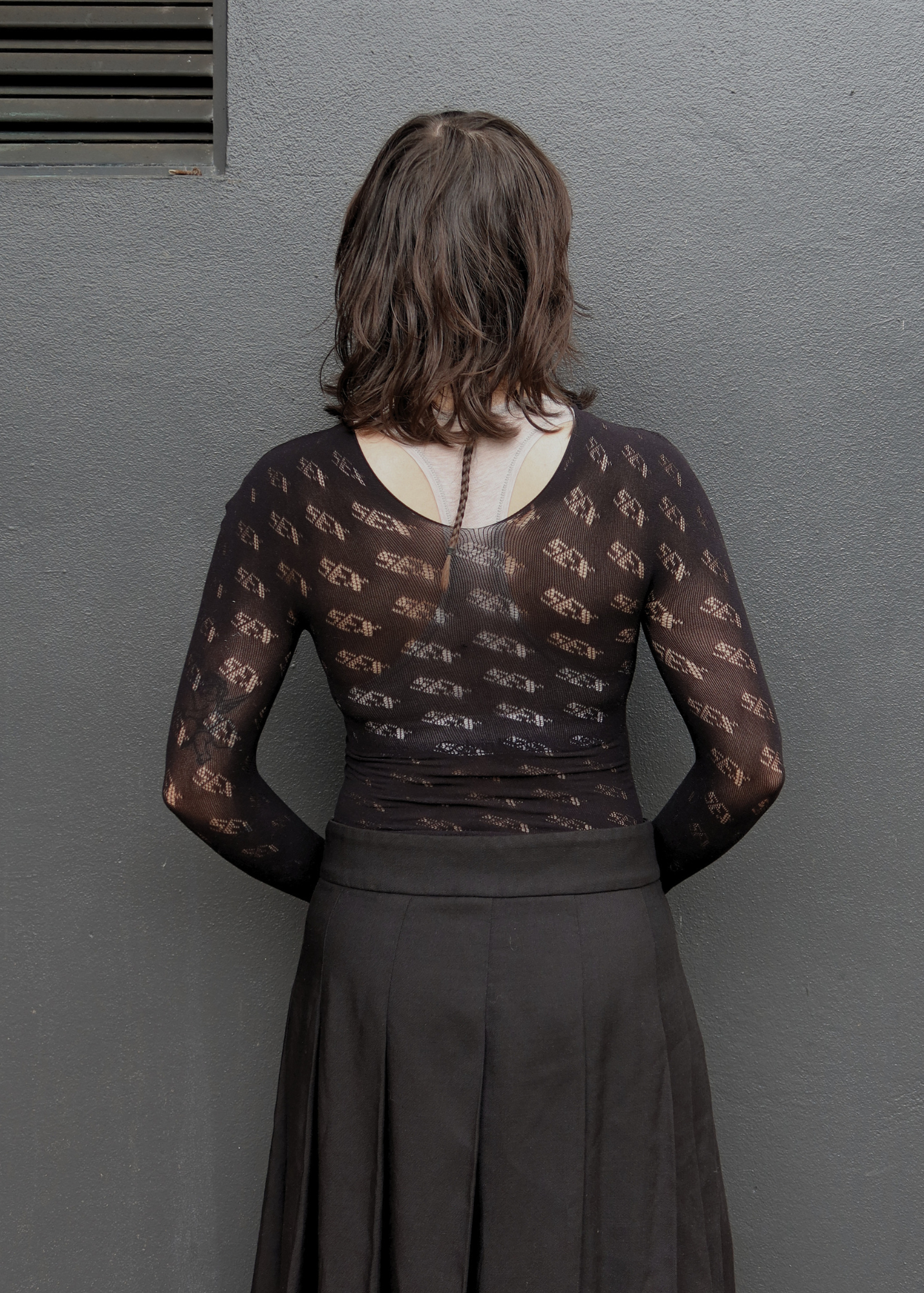 R&M Leather 'Lust' Stretch Mesh Top