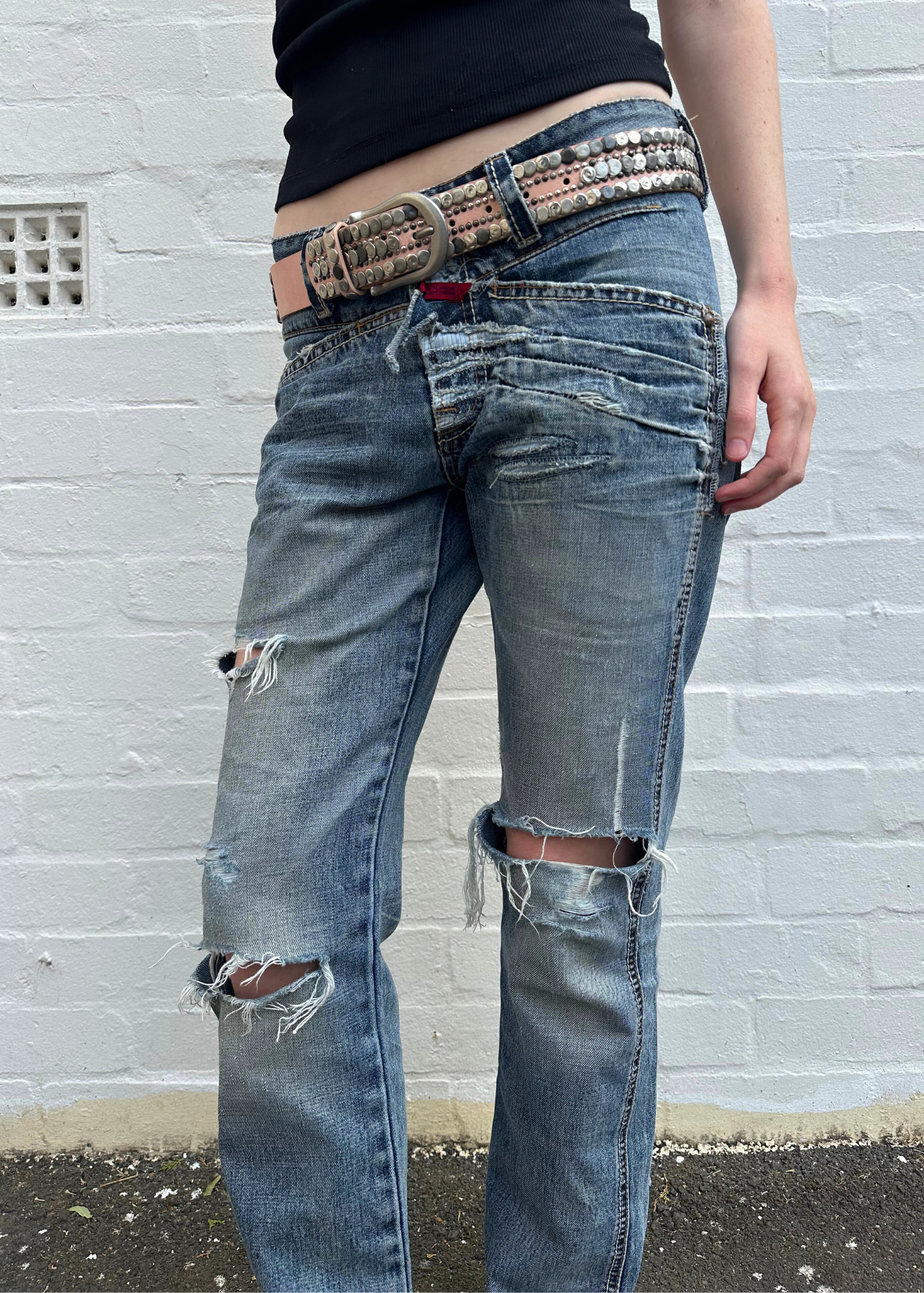 STUDDED Leather Belt