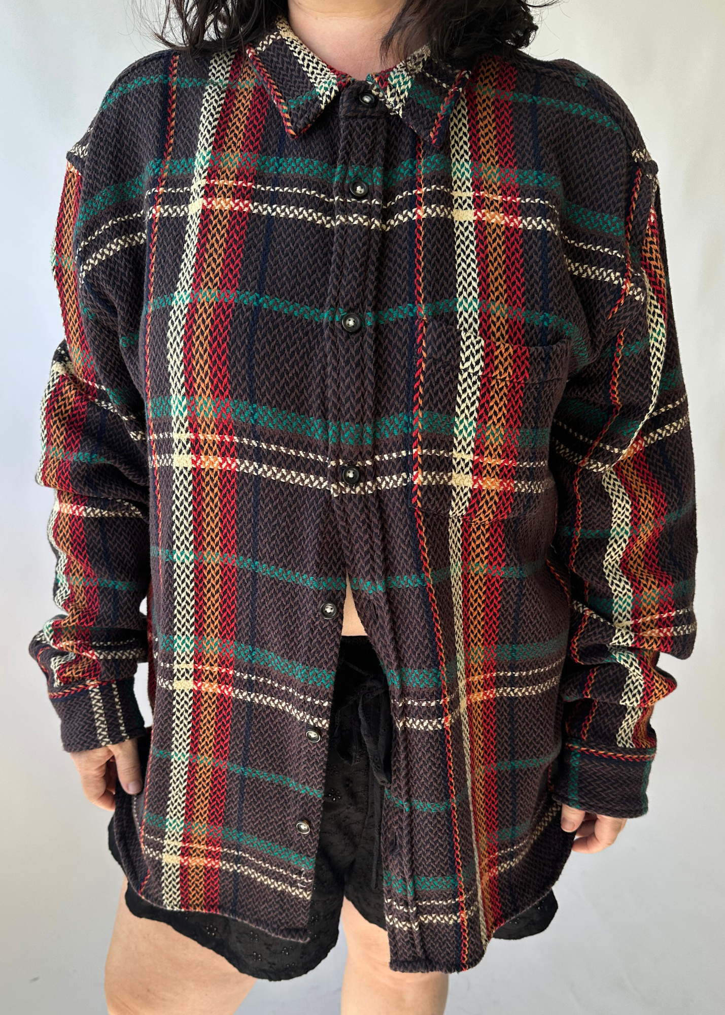 CORRIDOR NEW YORK Herringbone Plaid Button Up