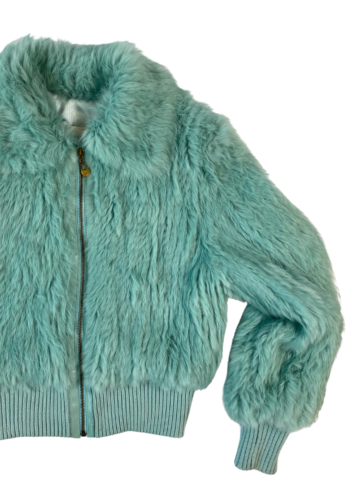 LOLLA PALOOZA Rabbit Fur Zip Up Jacket