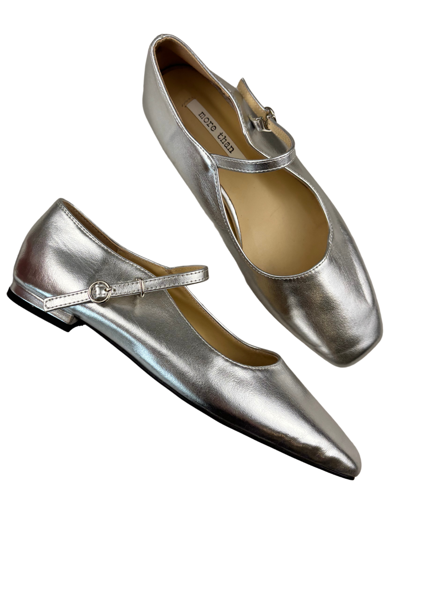 MORE THAN Silver Mary Janes
