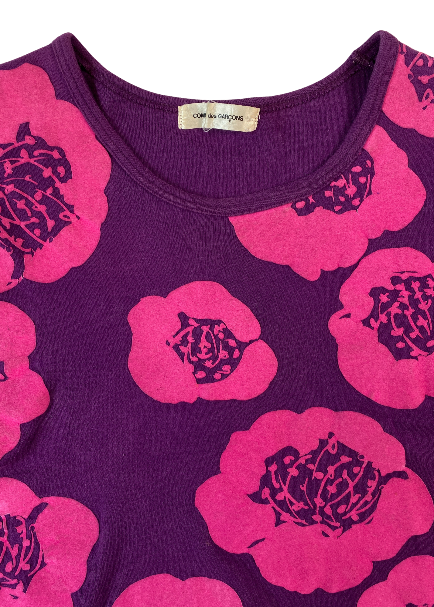 COMME DES GARCONS (AS IS) 1996 Floral Flocked Baby T-Shirt