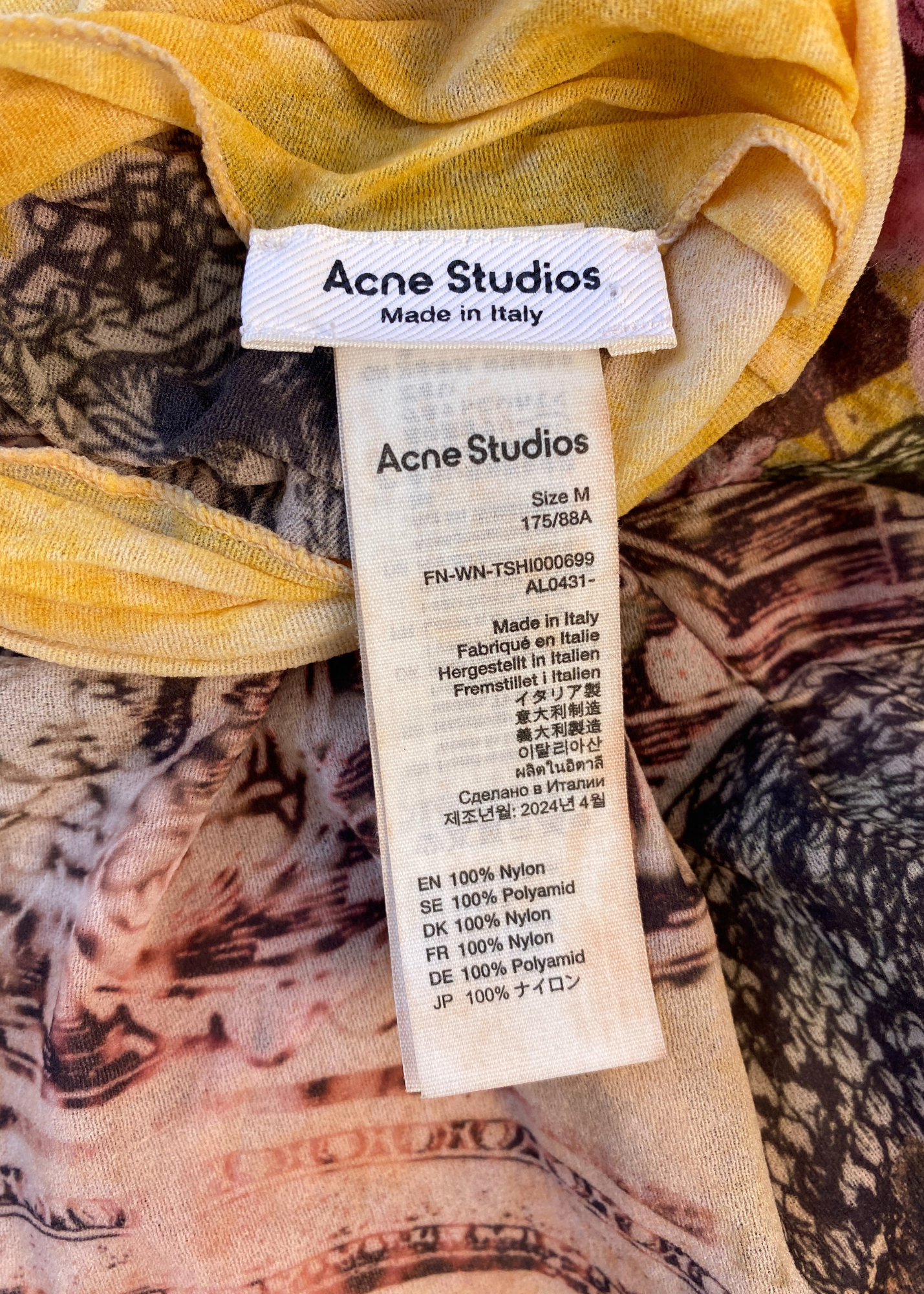 ACNE STUDIOS Moto Print Stocking Turtleneck