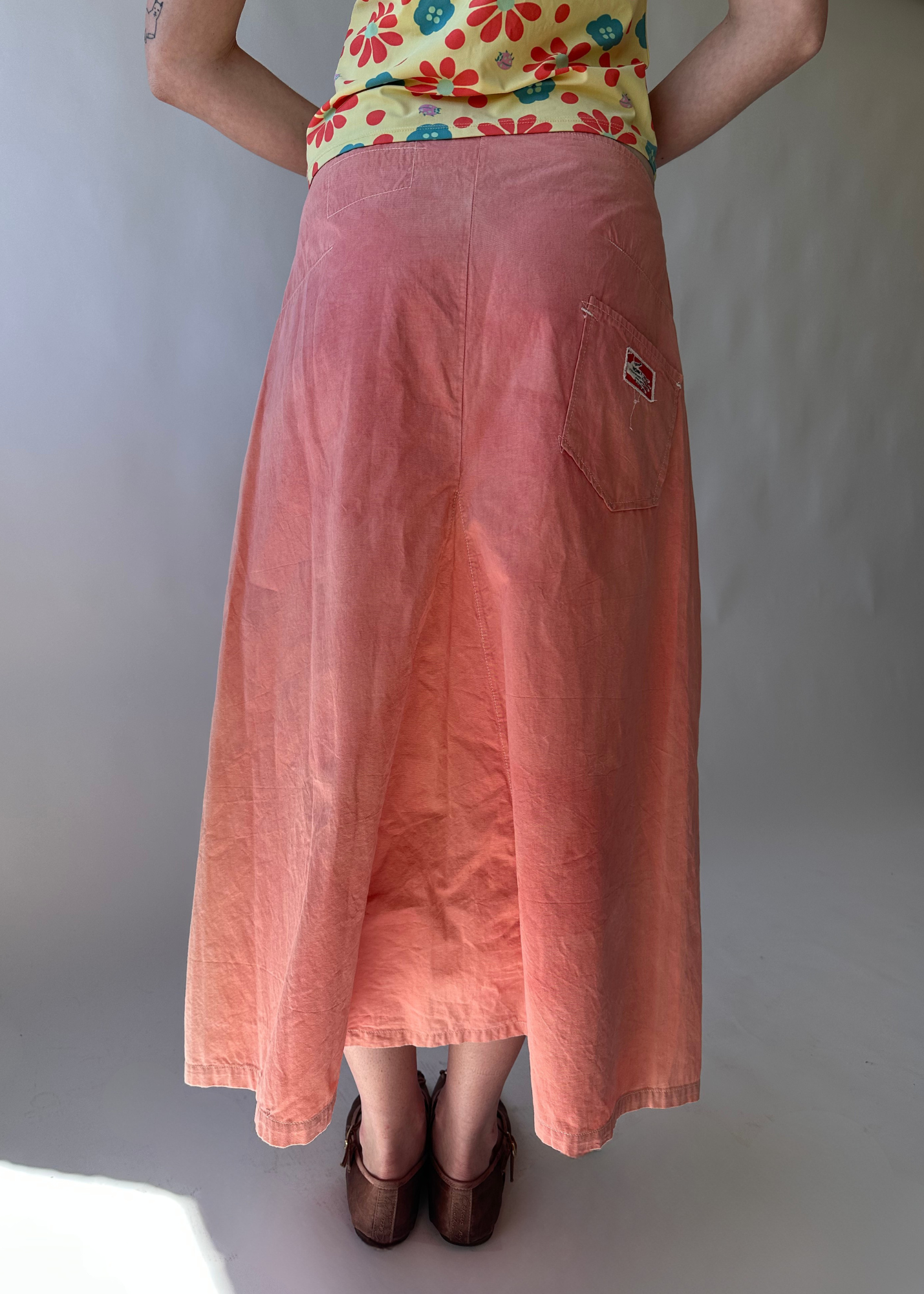 STORY MFG Contrast Stitch Midi Skirt