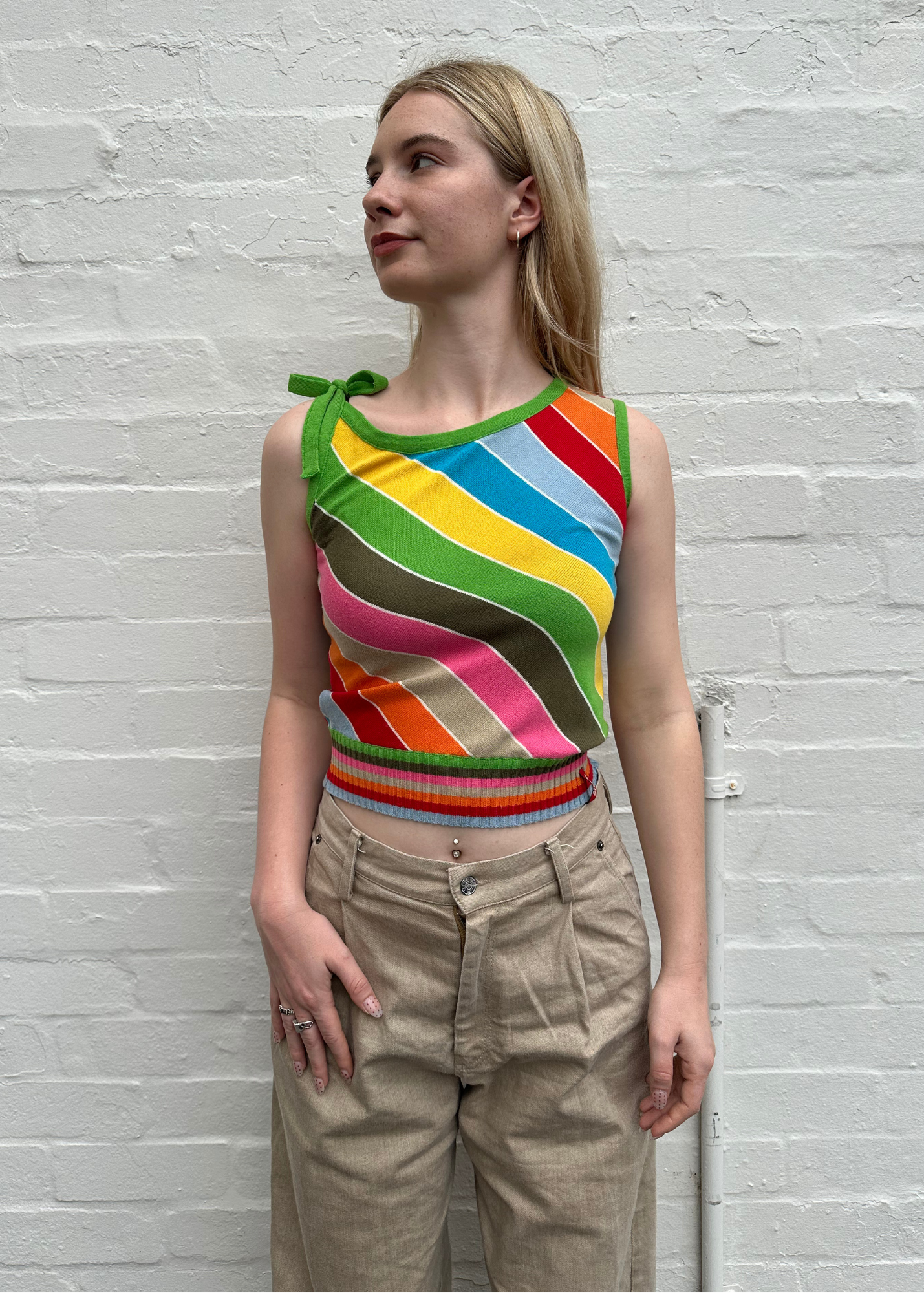 MISS SIXTY Stripe Knit Tank Top