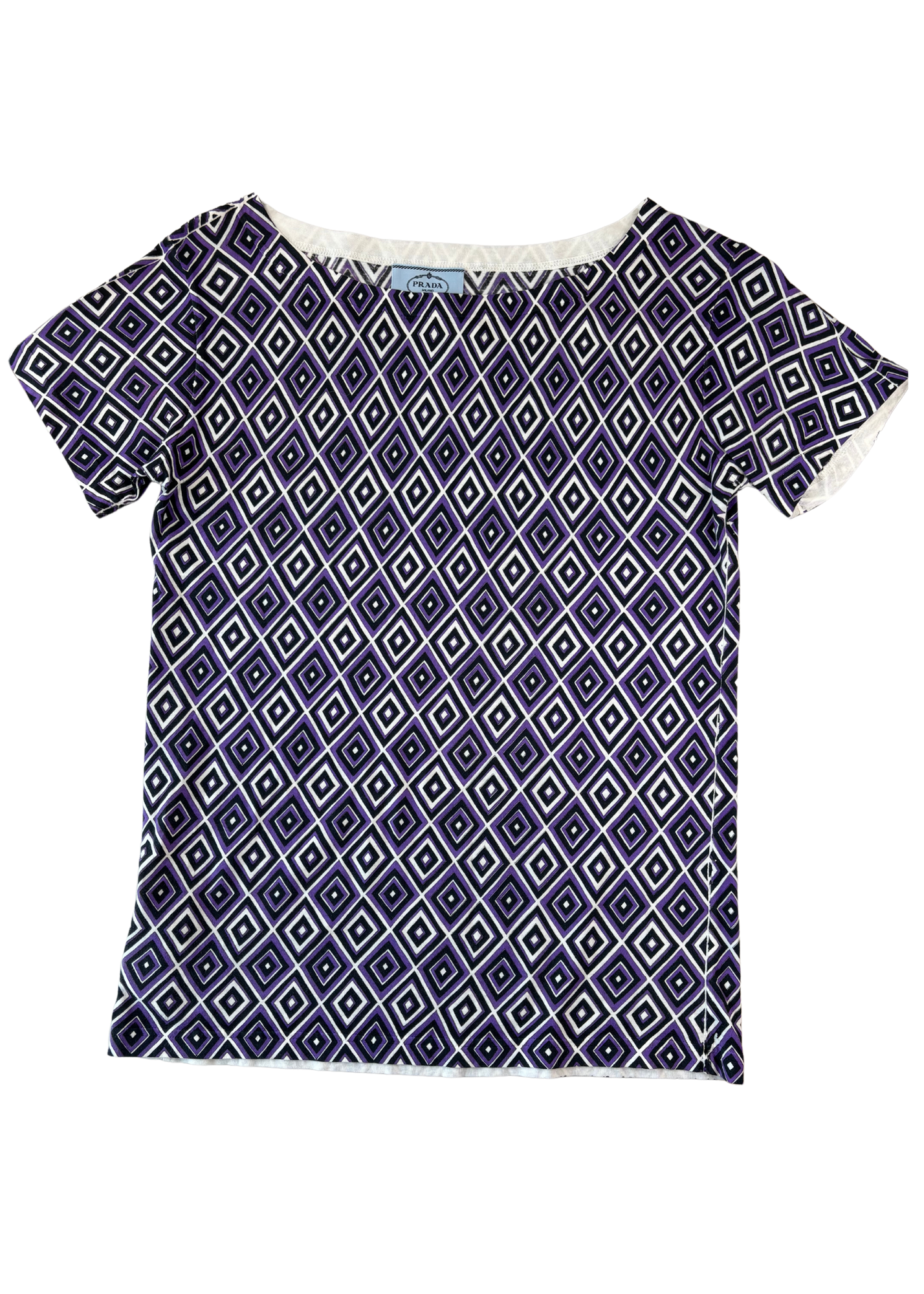 PRADA 2012 Boat Neck Diamond Tee