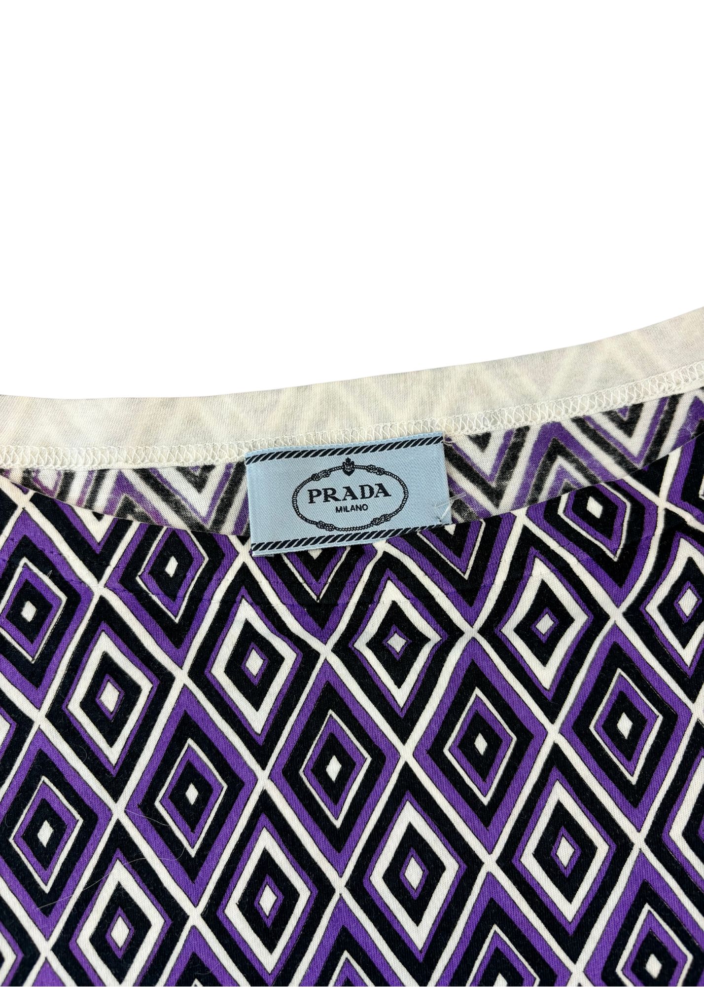 PRADA 2012 Boat Neck Diamond Tee