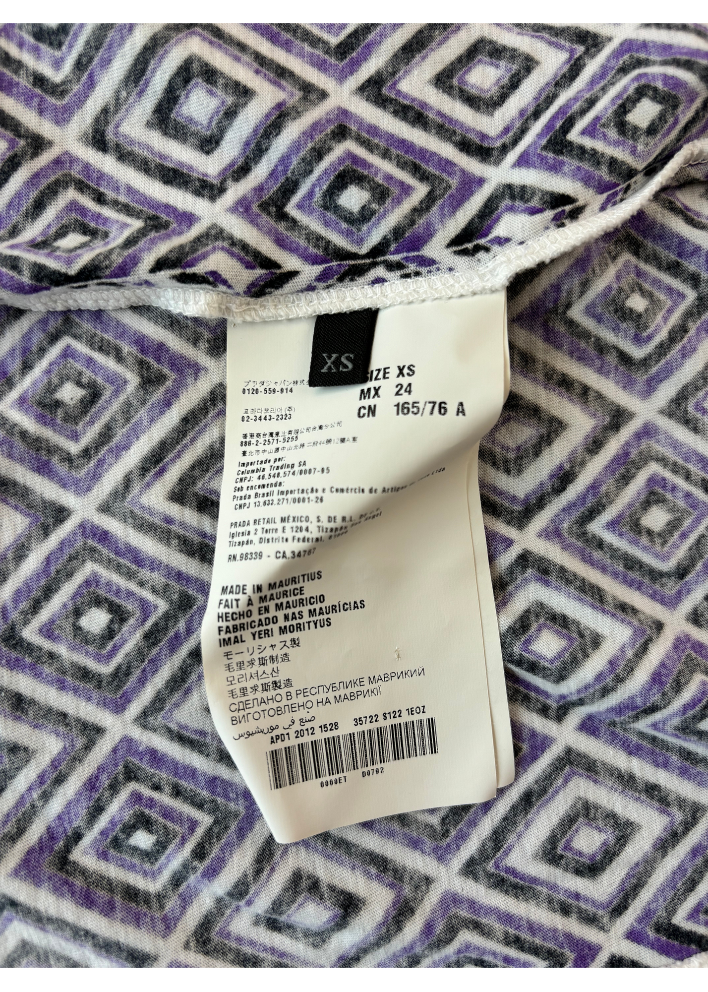 PRADA 2012 Boat Neck Diamond Tee
