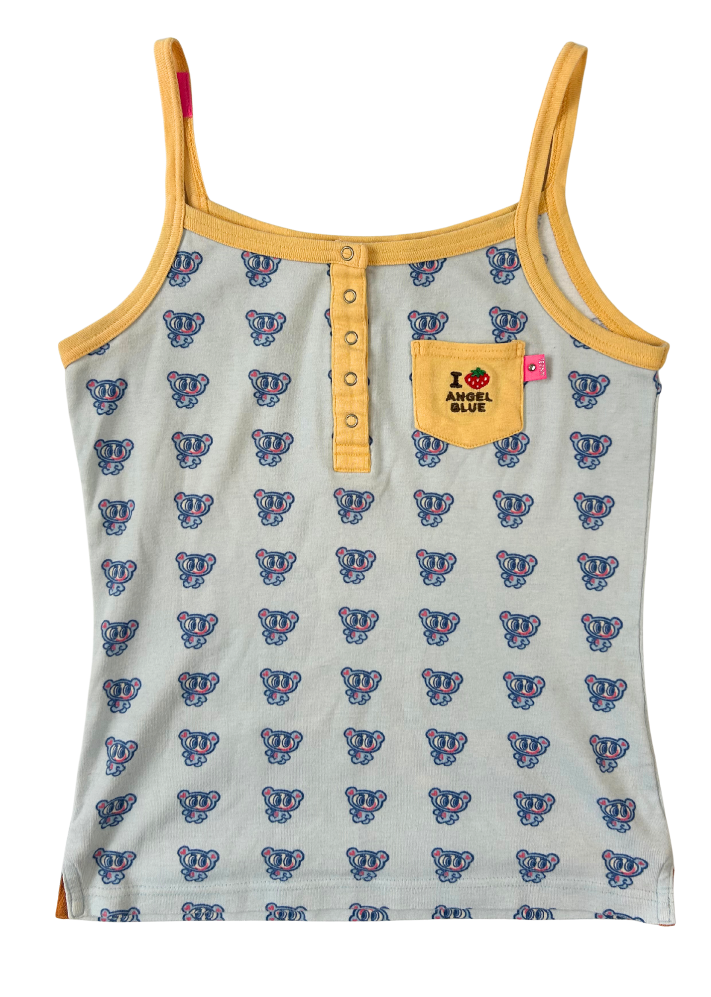 ANGEL BLUE Angel All Over Print Henley Singlet