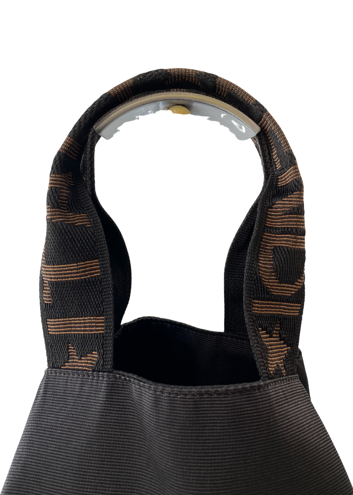 FENDI (AS IS) Logo Jacquard Canvas Mini Bucket Bag