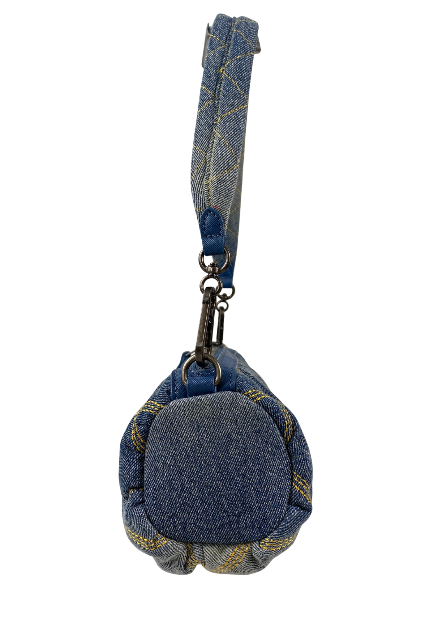 STEVE MADDEN Quilted Denim Barrel Bag
