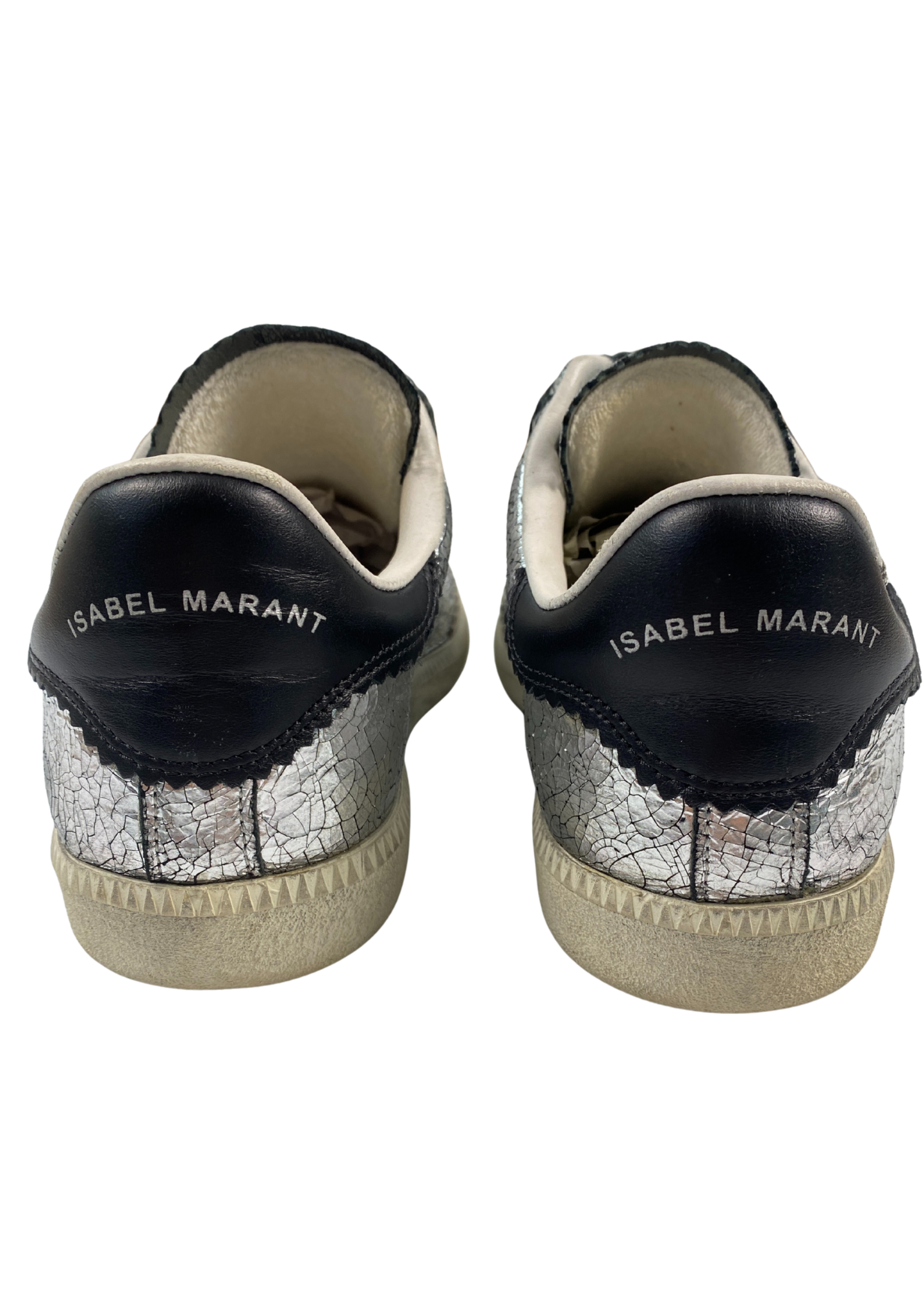 ISABEL MARANT (AS IS) Crackle Metallic Velcro Sneakers