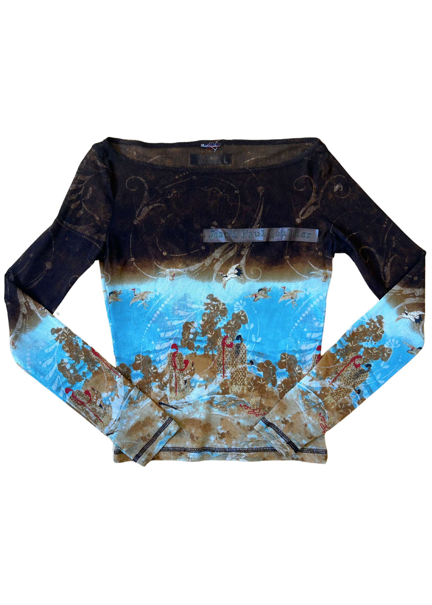 JEAN PAUL GAULTIER (AS IS) 90s Mesh Boat Neck Top