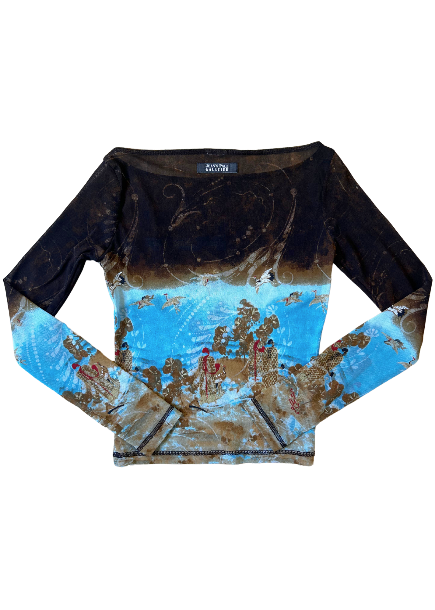 JEAN PAUL GAULTIER (AS IS) 90s Mesh Boat Neck Top