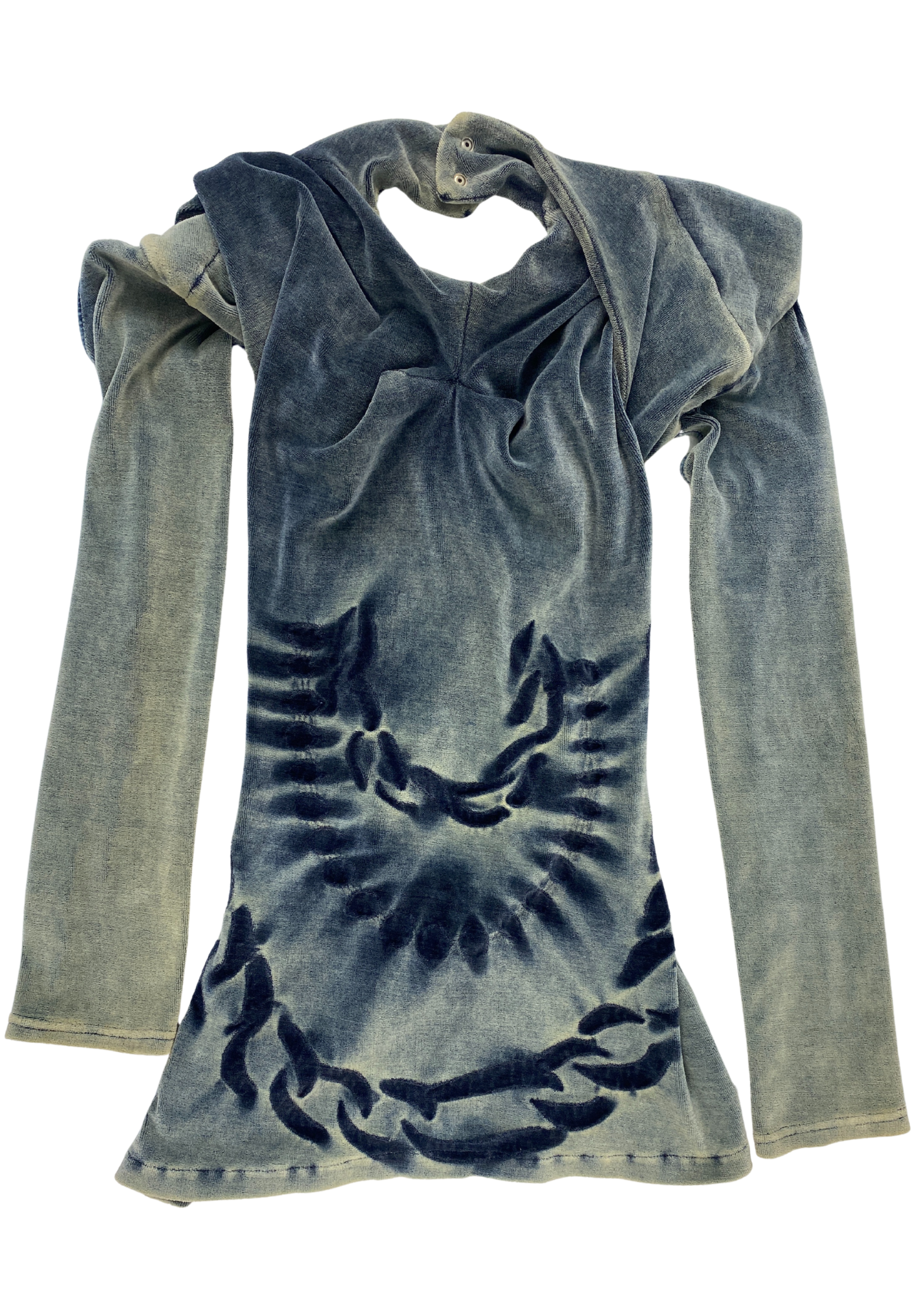 MASHA POPOVA 'Twisted Front Open Back Plush' Dress